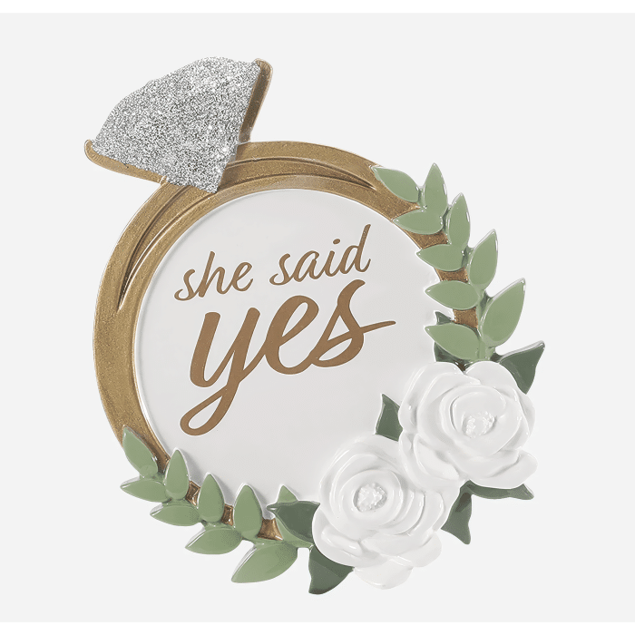 She Said Yes Engagement Ornament Personalize