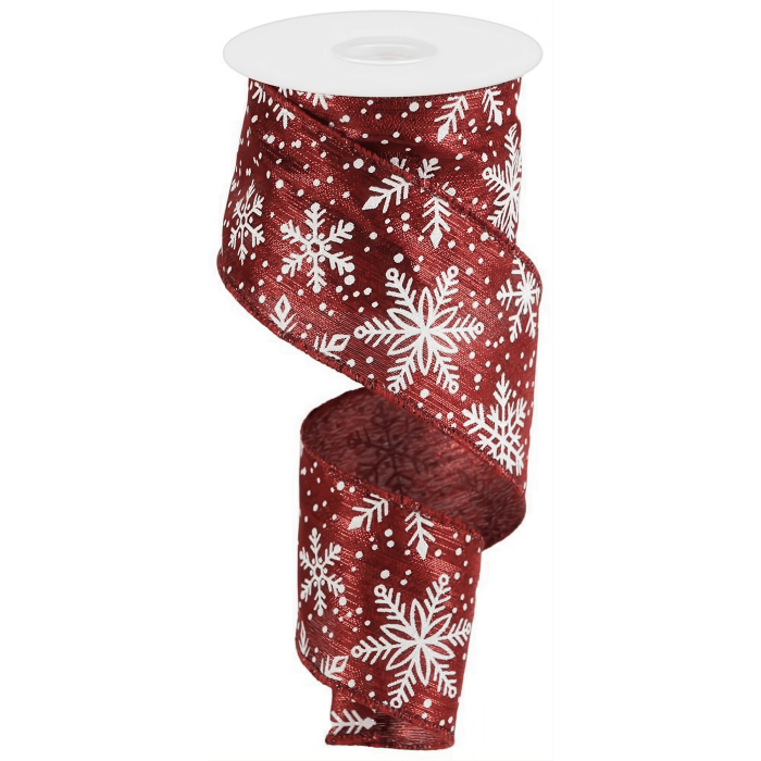 Snowflakes Snow Metallic Ribbon 25