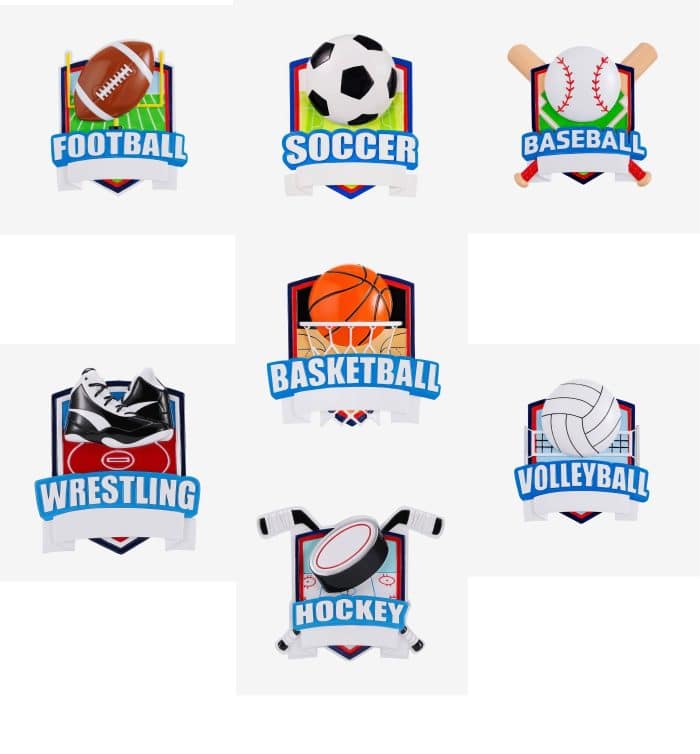 Sports Shields Ornament Personalize