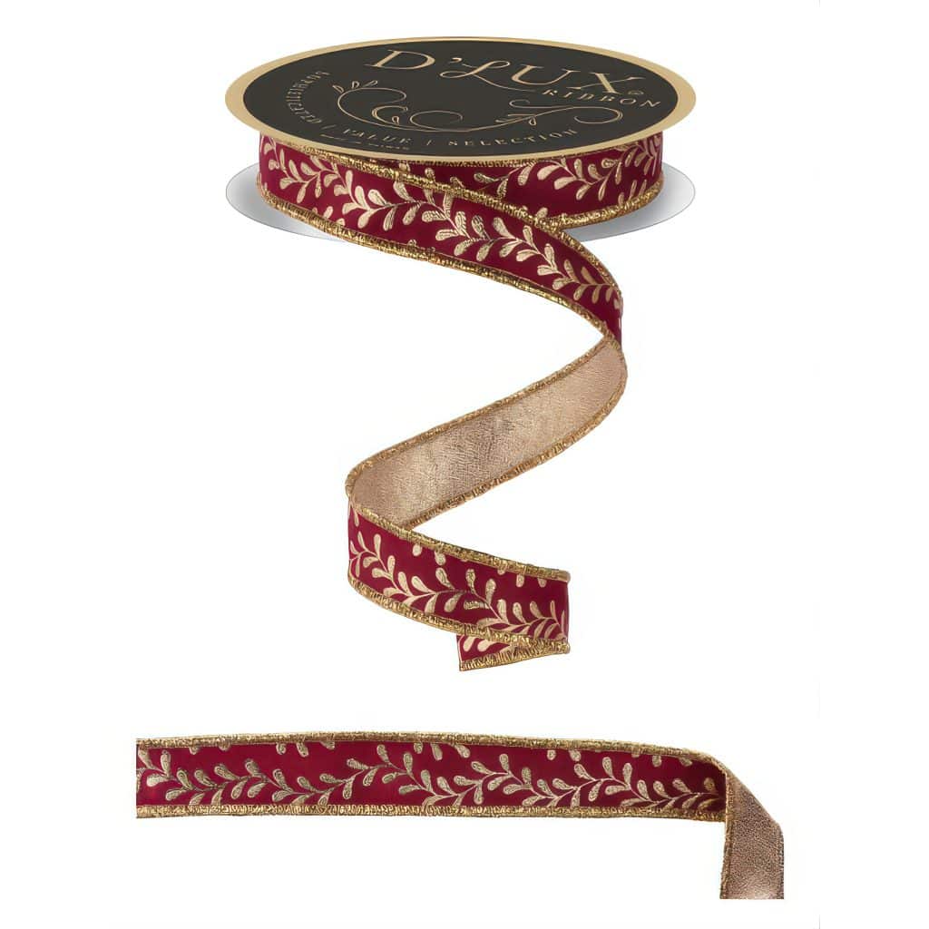 Foil Leaf Garland Fused Ribbon 78