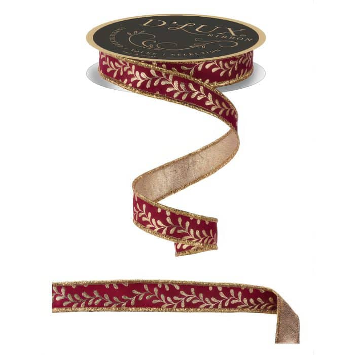 Foil Leaf Garland Fused Ribbon 78