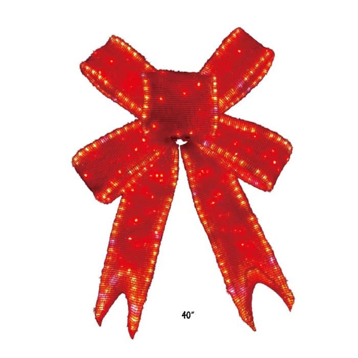 Red Bow Twinkle Led Bow Three Sizes 40 Inch