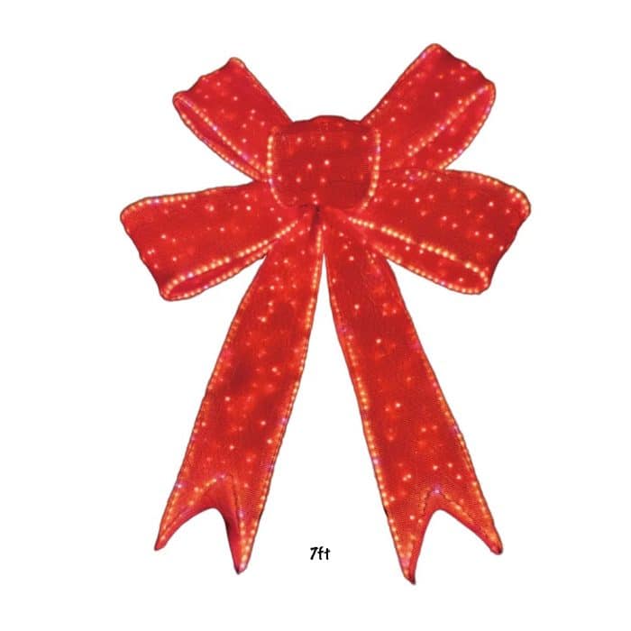Red Bow Twinkle Led Bow Three Sizes 7ft