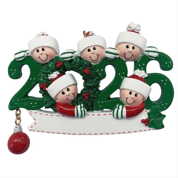 2026 Elf Family Ornament Personalized Five