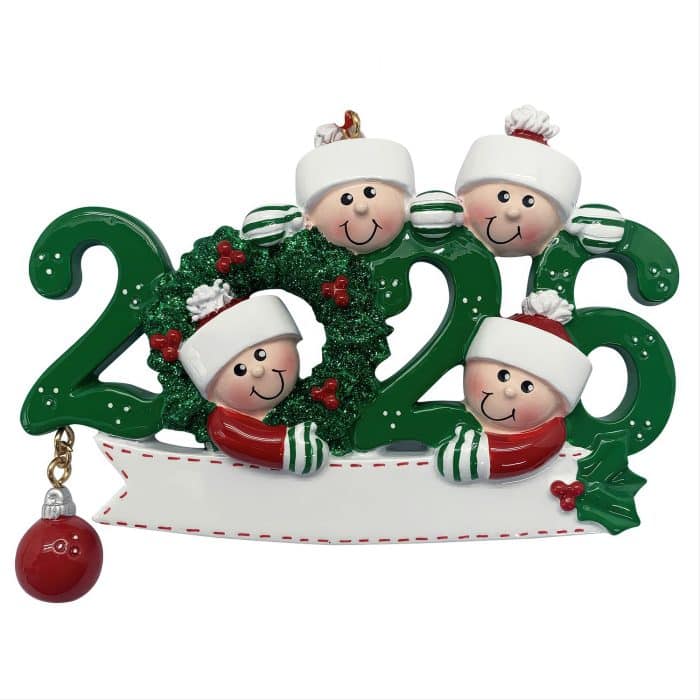 2026 Elf Family Ornament Personalized Four