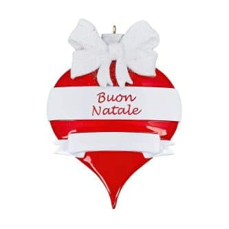 Buon Natale Red And White Ornament Personalize