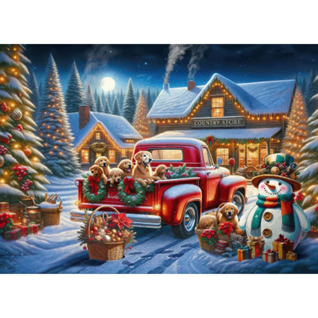Golden Christmas Puzzle 1000 Pieces
