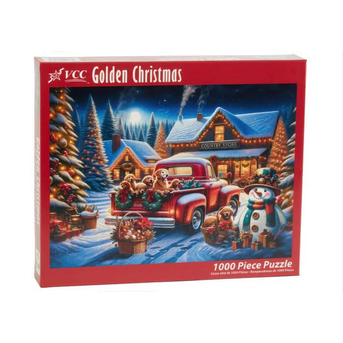 Golden Christmas Puzzle 1000 Pieces Box