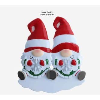 Snowflake Gnome Family Ornaments Personalized