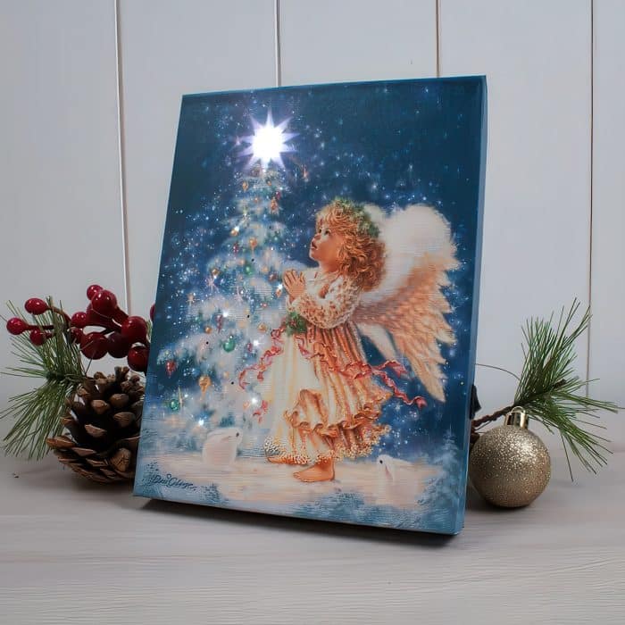 Christmas Wish Mini Lighted Tabletop Canvas