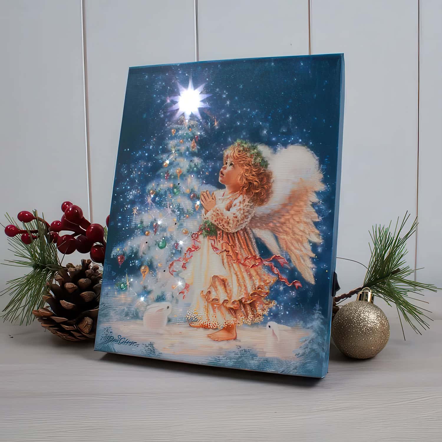 Christmas Wish Mini Lighted Tabletop Canvas