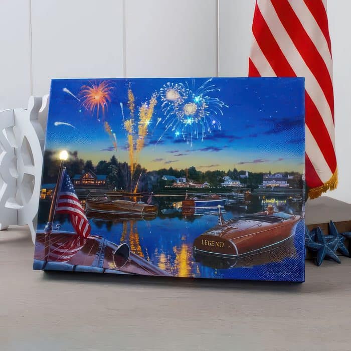 Summer Holiday Mini Lighted Tabletop Canvas Lit