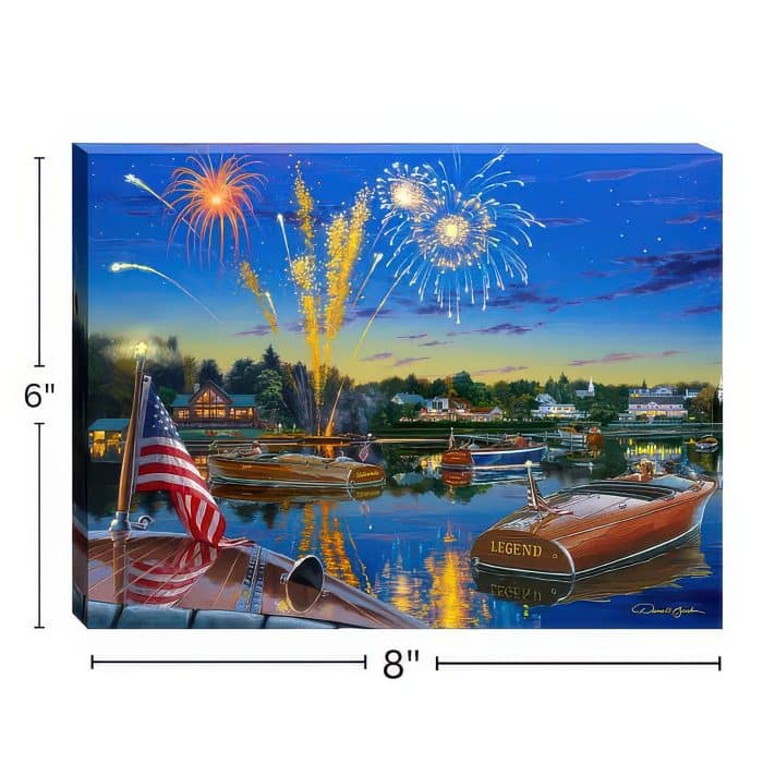 Summer Holiday Mini Lighted Tabletop Canvas Lit Size