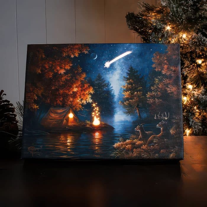 Wishing Upon a Star Mini Lighted Tabletop Canvas Lit