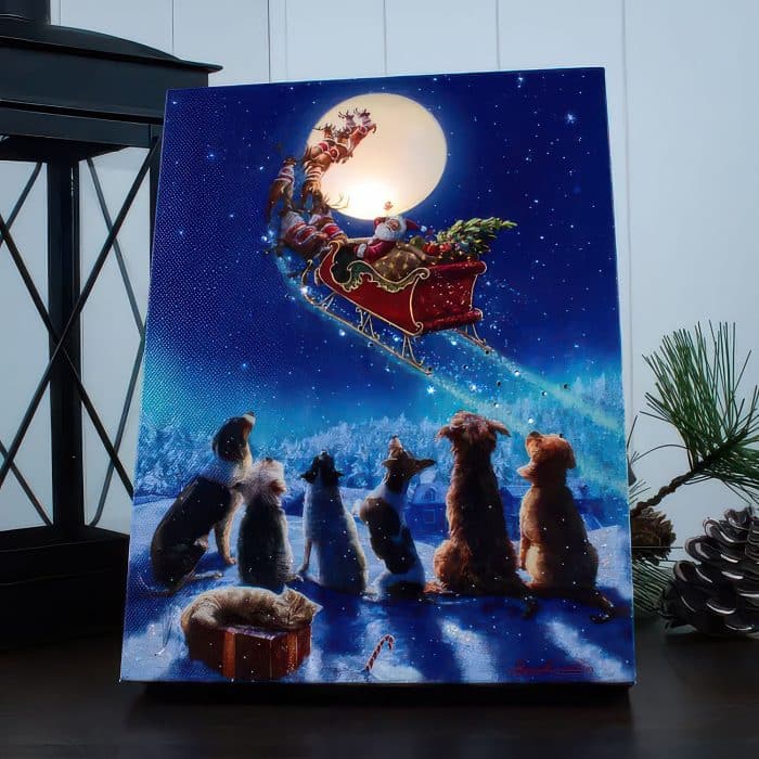 Santas Arrival Mini Lighted Tabletop Canvas