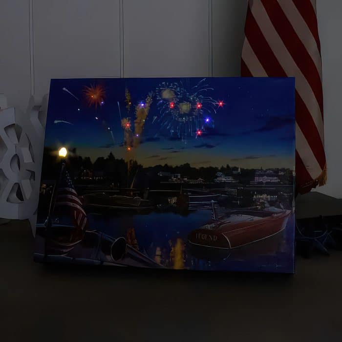 Summer Holiday Mini Lighted Tabletop Canvas Lit