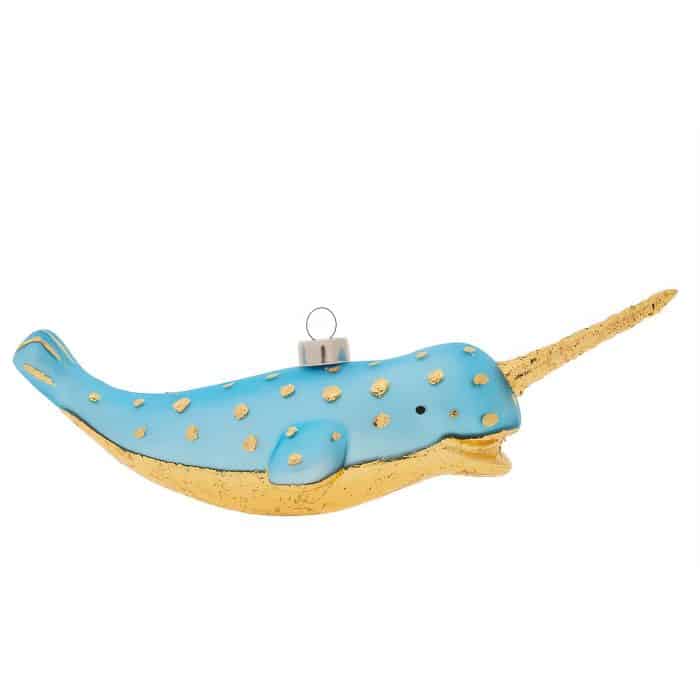 Nautical Narwhal Ornament Back