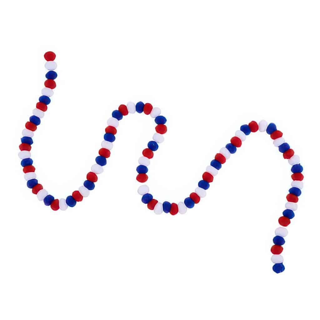 Pompom Garland Red White and Blue