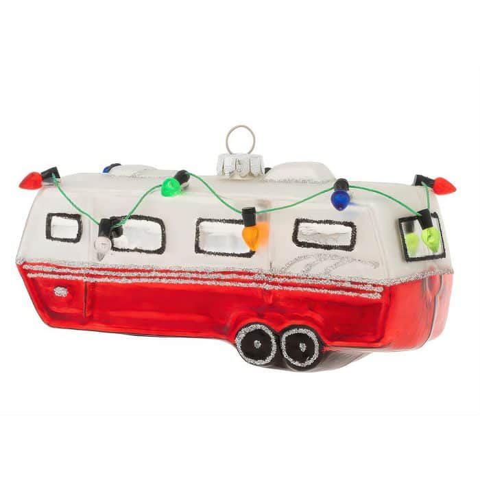 Retro Christmas Camper Ornament Side