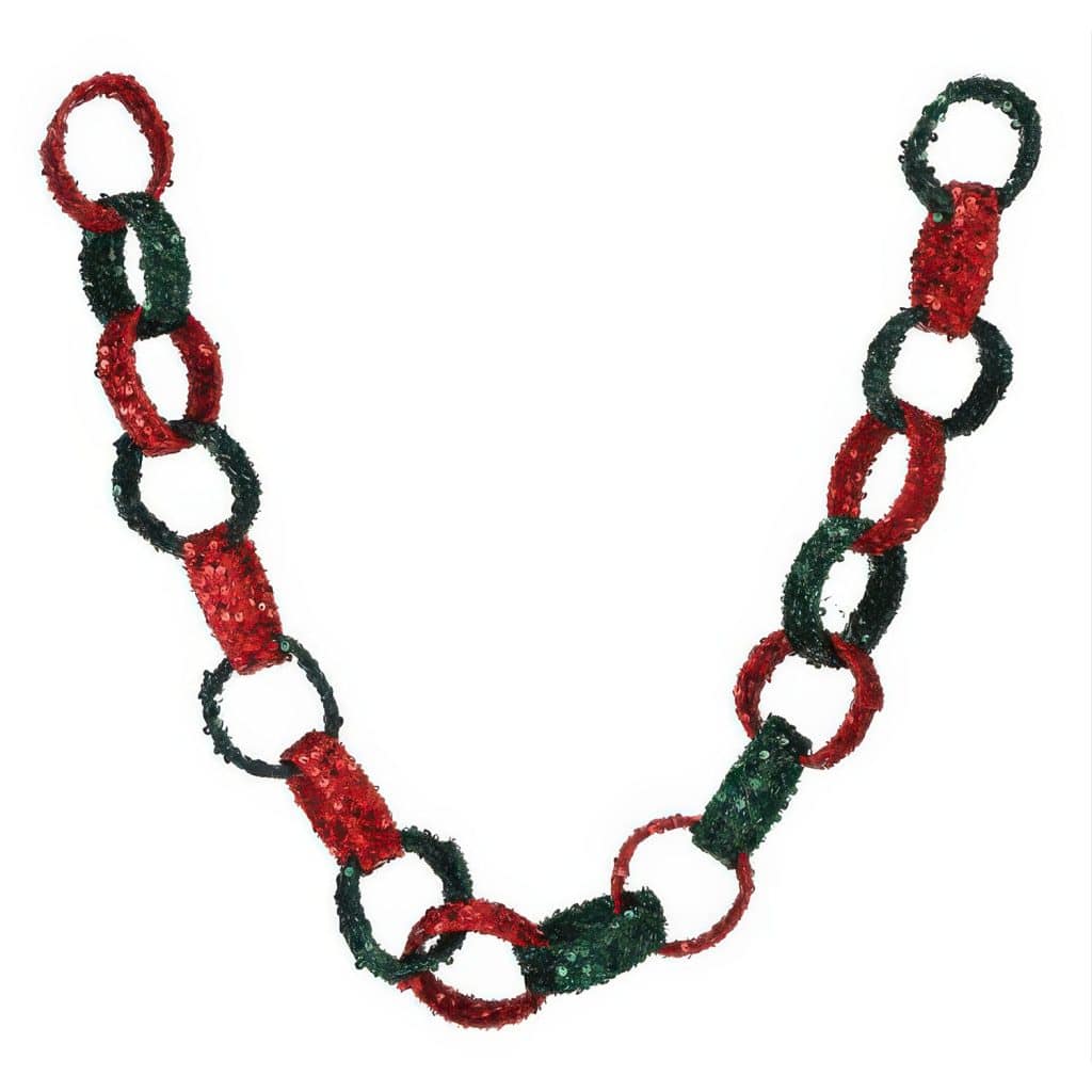 Sequin Red and Green Loop Garland