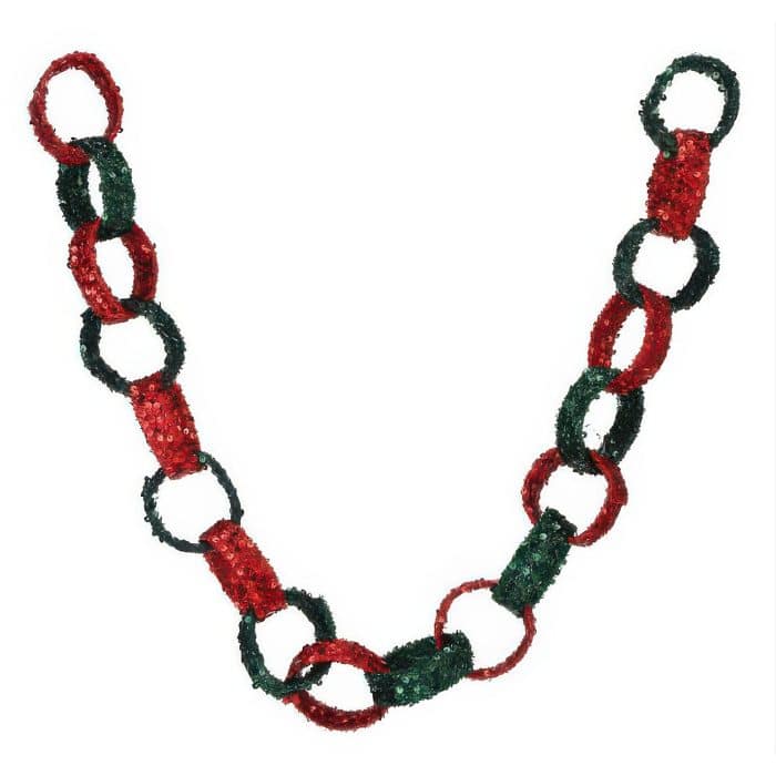 Sequin Red and Green Loop Garland
