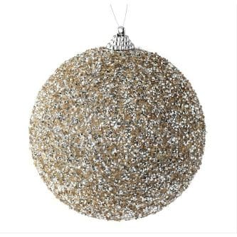 Gold and Silver Micro Beaded Ball Ornament