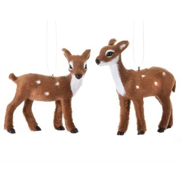 Furry Fawn Deer Ornaments Two Styles