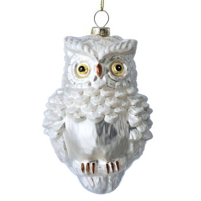 Frost Cream Owl Ornament