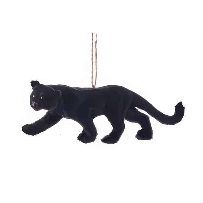 Furry Black Panther Ornament