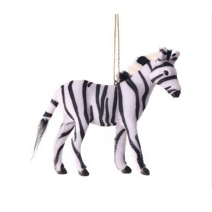 Furry Touch Zebra Ornament
