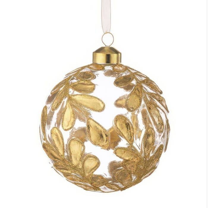 Golden Leaf Clear Ornament
