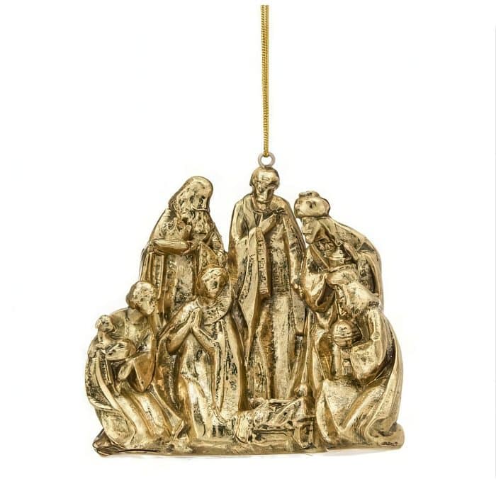 Golden Nativity Holy Family Ornament