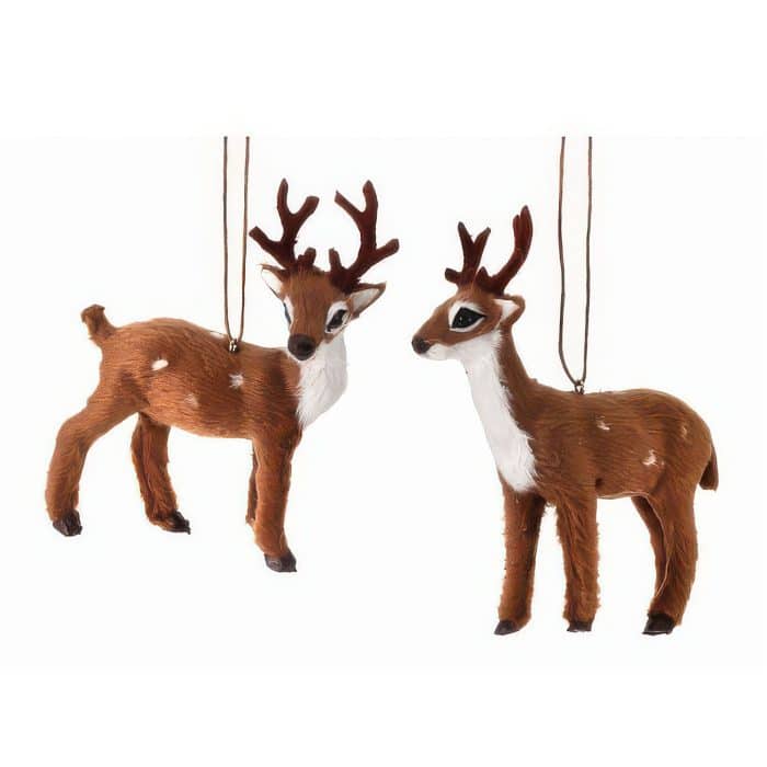 Furry Deer with Horns Ornaments Two Styles
