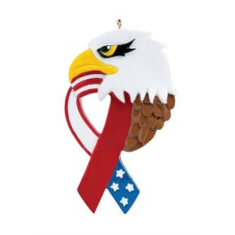 Patriotic Eagle With Ribbon Ornament Personalize