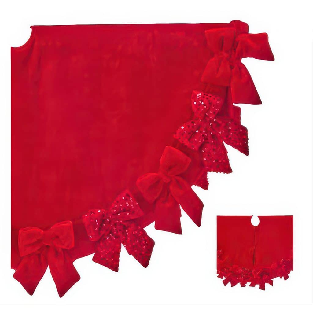 Red Velvet Bows Tree Skirt 48