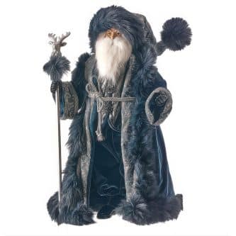 Regal Navy Blue Santa With Staff