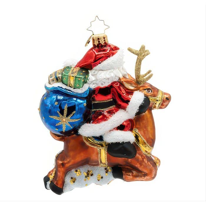 Santa's Celestial Reindeer Ride By Radko Back