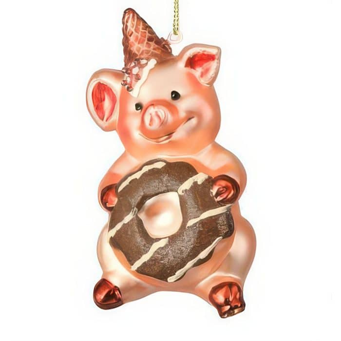 Sweets Loving Pig Ornament
