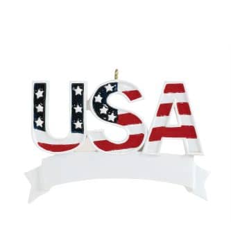 USA Red White And Blue Ornament Personalize