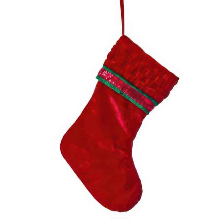 Velvet Braided Cuff Stocking