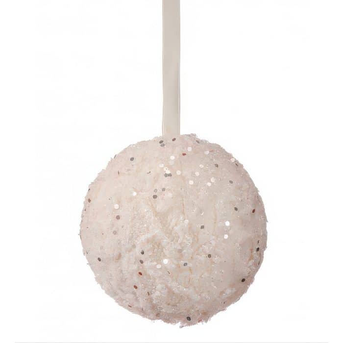 Winter Warmth Cream Ball Ornament