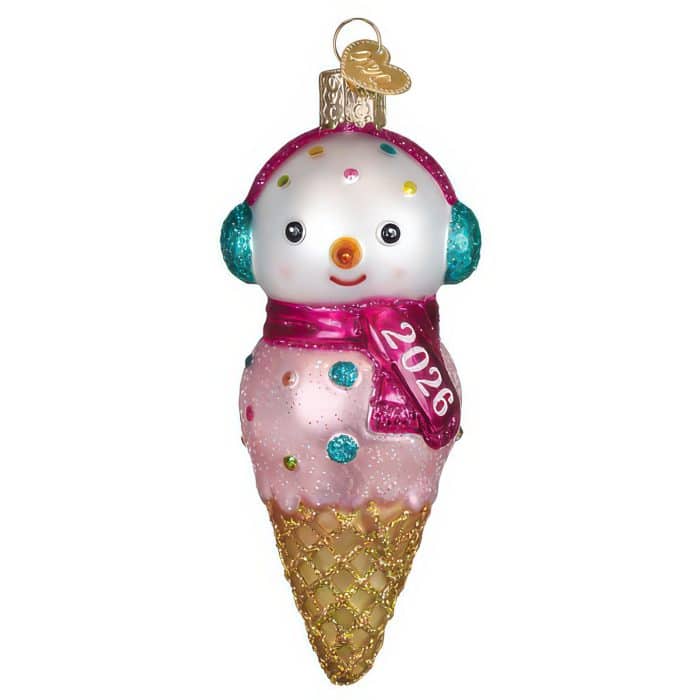 2026 Snowman Cone Ornament Old World Christmas Front