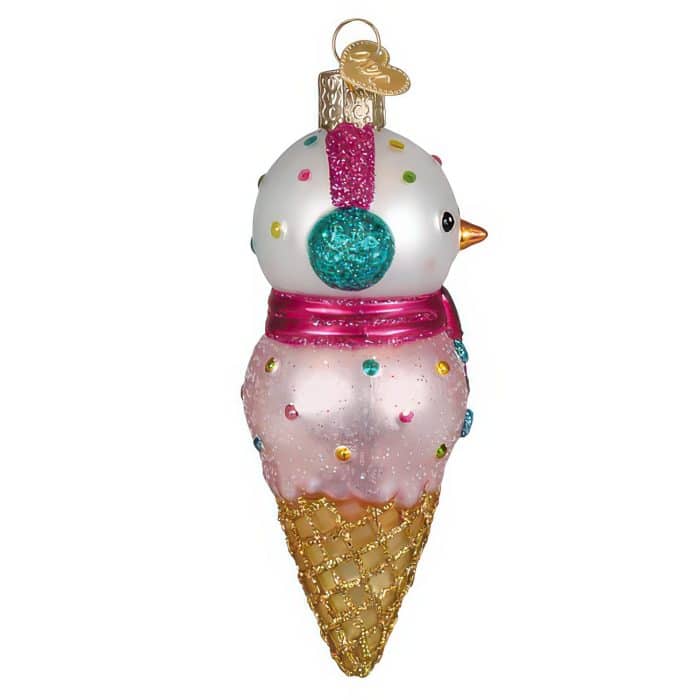 2026 Snowman Cone Ornament Old World Christmas Side
