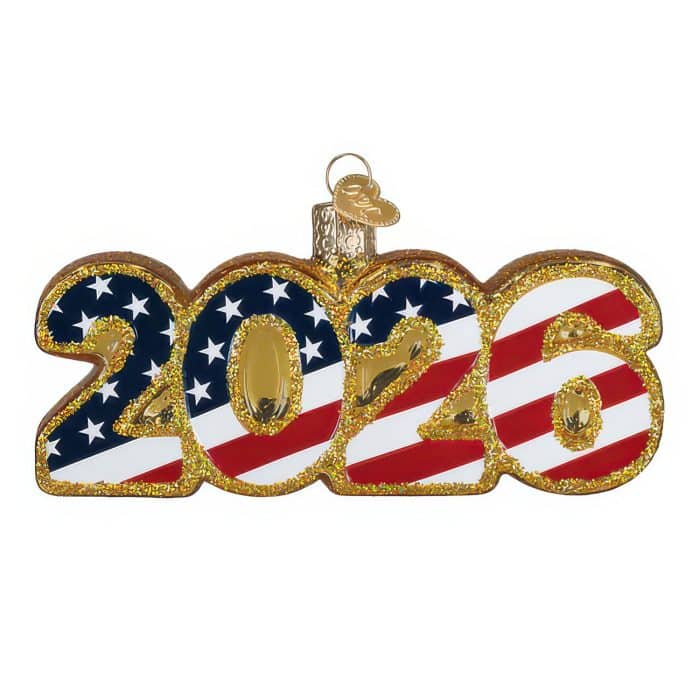 2026 Usa Flag Ornament Old World Christmas Front