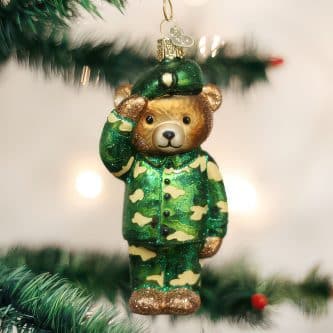 Army Bear Ornament Old World Christmas