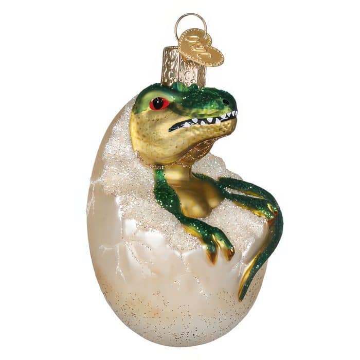 Baby Dino In Egg Ornament Old World Christmas Front