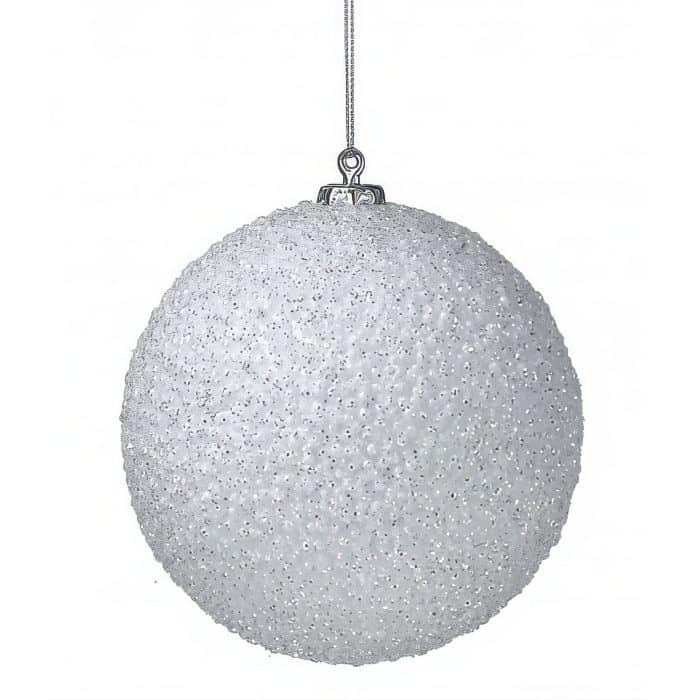 Beaded Glitter Snowball Ornament