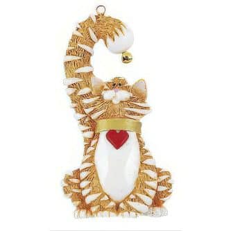 Bell Orange Cat Ornament