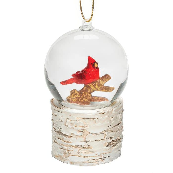 Birch Look Cardinal Water Globe Ornament