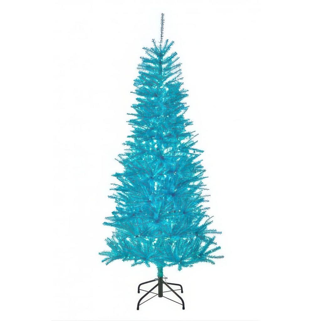 Blue Iridescent Tinsel Led Slim Tree 6